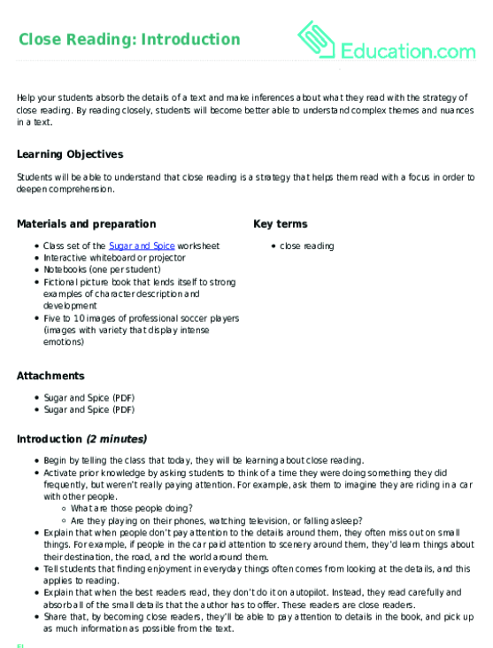 Close Reading: Introduction large image