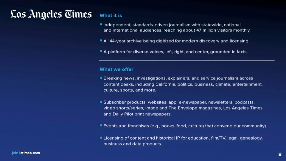 LA Times Investor deck thumbnail